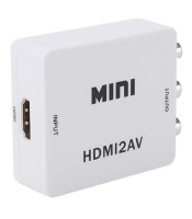 HDMI към RCA / AV преобразувател адаптер за връзка на PC компютър Laptop лаптоп таблет с монитор телевизор проектор