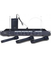 Ibiza VHF4 Wireless VHF Quad Channel Handheld & Headset Radio Microphone System