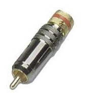 МЪЖКИ RCA МЕТАЛИЧЕН АЛУМИНИЕВ ID10mm (ЦИНК) червен LZ513