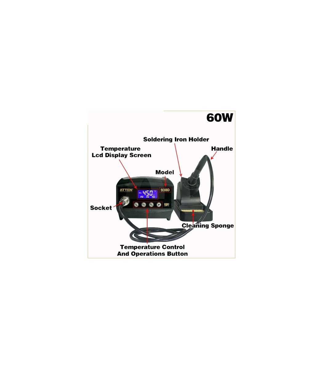 CERAMIC SOLDERING STATION 60W LCD ESD AT938D