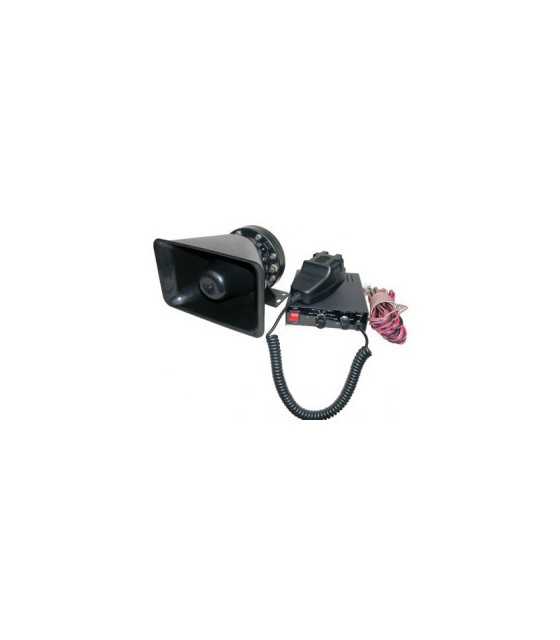 Public address horn amplifier with microphone and siren 12V 80 - 120W.