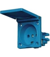 FLUSH-MOUNT SOCKET 2P 16A S220E WITH COVER