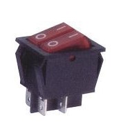 LARGE SIZE DOUBLE ROCKER SWITCH 6P WITH INDICATOR LIGHT