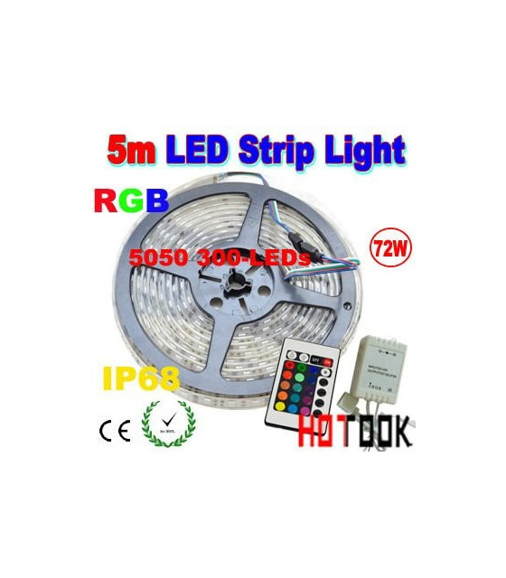 SET 5050 60 LED RGB 14.4W ΣΕΤ ΑΔΙΑΒΡΟΧΗ ΤΑΙΝΙΑ ΜΕ RGB LED 12V 14.W ΚΟΝΤΡΟΛ ΚΑΙ ΤΡΟΦΟΔΟΤΙΚΟLED