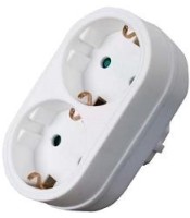 2-way Power plug with earthing, 16A 250VAC, white