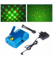 Двуцветен диско лазер със звуков контрол и различни ефекти