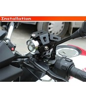 Халогенен фар , LED CREE U5-Black, с вграден COB LED Ринг, за скутер, мотор