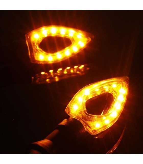Black Amber Waterproof Motorcycle Moto LED Turn Signal Indicator Blinker Lights Lamp