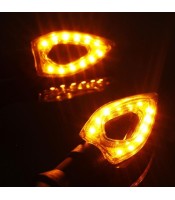 Black Amber Waterproof Motorcycle Moto LED Turn Signal Indicator Blinker Lights Lamp