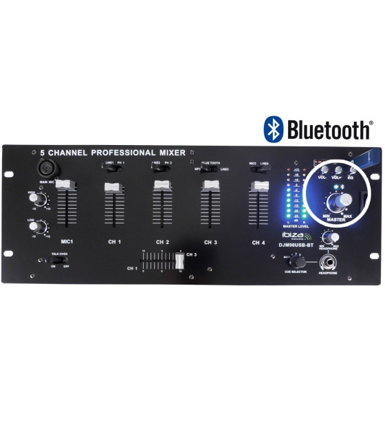 DJM90USB-BT ΜΙΚΤΗΣ 5 ΚΑΝΑΛΙΩΝ 6 ΕΙΣΟΔΩΝ 19\\" USB-MP3, DISPLAY + BLUETOOTHΜΙΚΤΕΣ