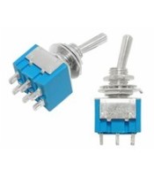TOGGLE SWITCH MINI DOUBLE POLE 6P ON-OFF-ON 3A/250V MTS-203