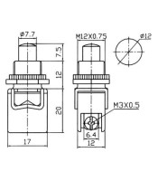 PSB-13B ΜΠΟΥΤΟΝ ΣΤΡΟΓΓΥΛΟ 12mm 2 ΕΠΑΦΩΝ PUSH ONΔΙΑΚΟΠΤΕΣ