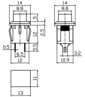 PBS-15C PUSH BUTTON ΤΕΤΡΑΓΩΝΟ PUSH onΔΙΑΚΟΠΤΕΣ