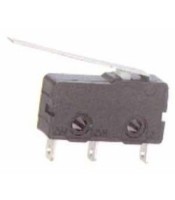 Microswitch with lever, SPST-NC, 250VAC/5A, 19.8x10.2x6.4mm, ON-(OFF)