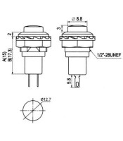 R13-502A ΜΠΟΥΤΟΝ ΣΤΡΟΓΓΥΛΟ 12mm 2 ΕΠΑΦΩΝ PUSH ONΔΙΑΚΟΠΤΕΣ