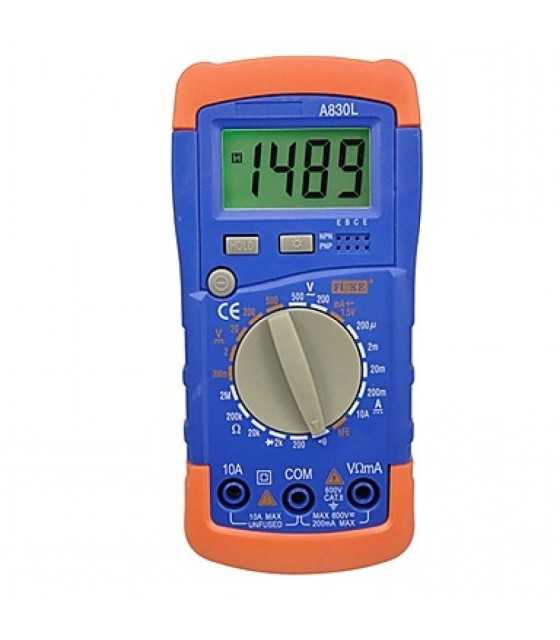 A830L Digital Multimeter (DMM) AC DC Voltmeter Ammeter Ohmmeter