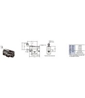 Микропревключвател лост с ролка, SPDT, 15A/250VAC, 49x17x24mm, ON-(ON)