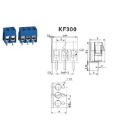 KF300-2P ΚΛΕΜΕΣ ΠΛΑΚΕΤΑΣ 12.6mm 2pCONNECTORS