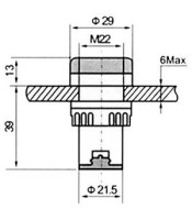 СВЕТЛИНЕН ИНДИКАТОР LED Φ22 110VAC/DC ЧЕРВЕН С ВИНТОВЕ