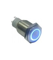 Водоустойчиви превключвател с LED осветление, IP67, INOX, 12V