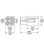 FEMALE PLASTIC CABLE PLUG 6604A-4P (6700/S4)