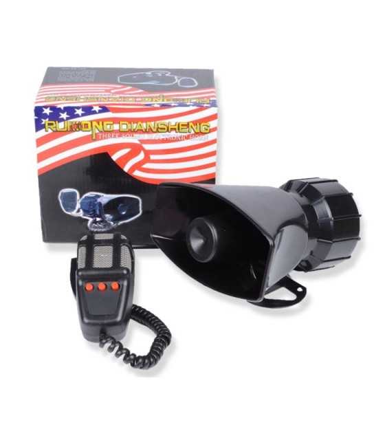 12V 7 Tones 115db Alarm Car Horn/100W Waterproof Police Siren Horn with Microphone