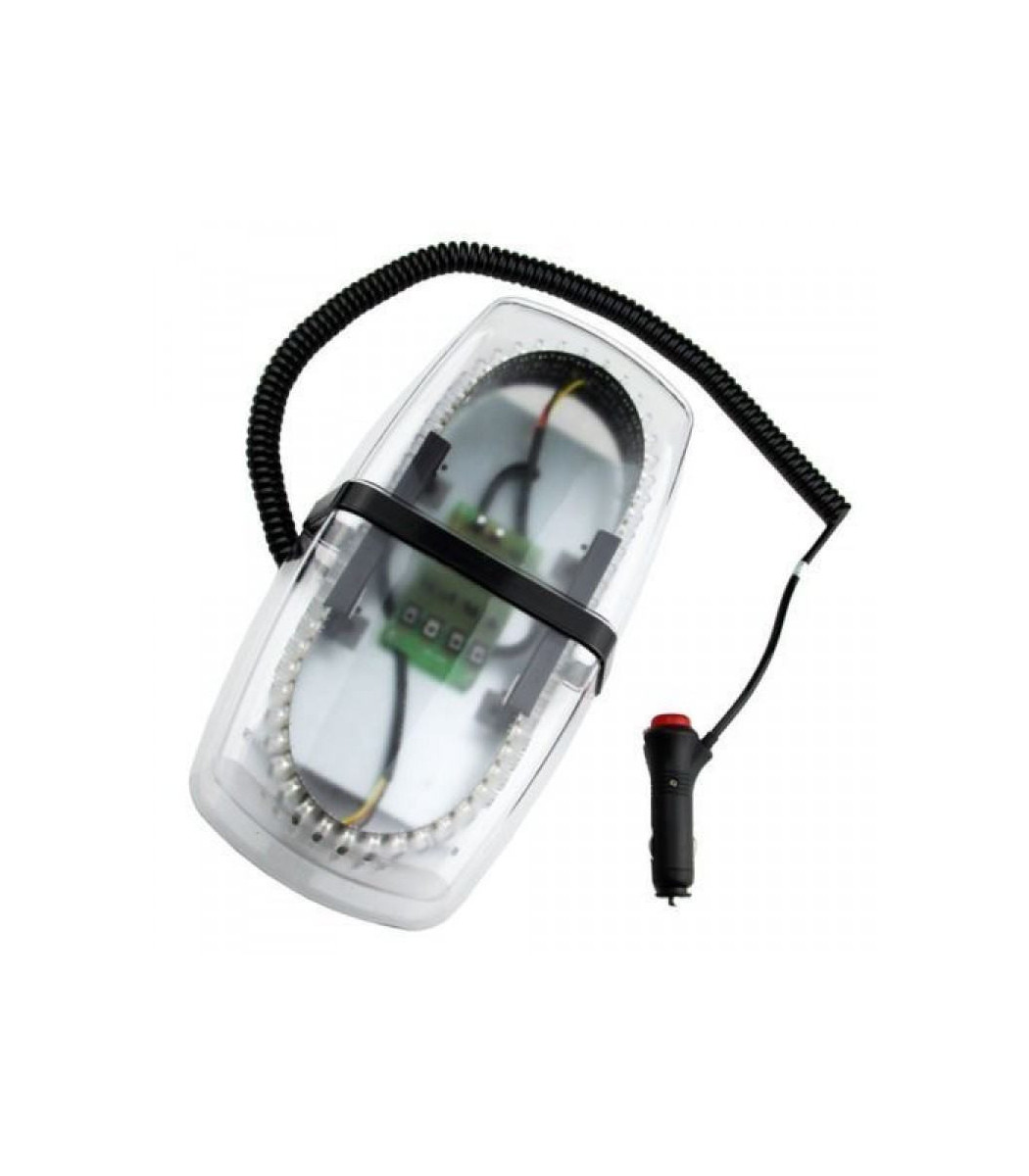 240LED Roof Top Emergency Strobe Light – 12V Rotating Beacon – White – 7 Patterns