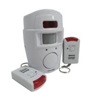 Wireless alarm with motion detector and two remotes