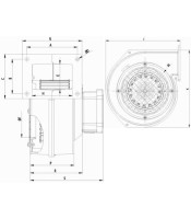 ALUMINUM CENTRIFUGAL VENTILATION FAN 85W BDRAS120-60