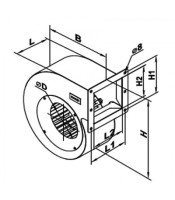 SINGLE INLET AC CENTRIFUGAL FAN STEEL HOUSING 80W BDRS125-50 BHC