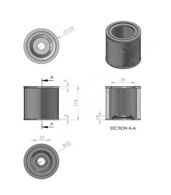 Cylinder HEPA филтър за прахосмукачки 80mm KARCHER WD2.200 WD3.500