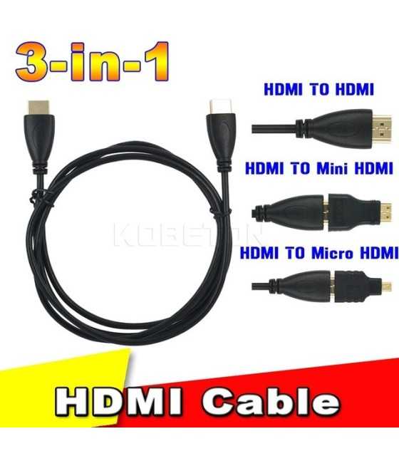 3 in 1 HDMI to Mini HDMI Micro