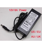 12V 6A AC to DC Switching Power Supply - 2.1mm x 5.5mm