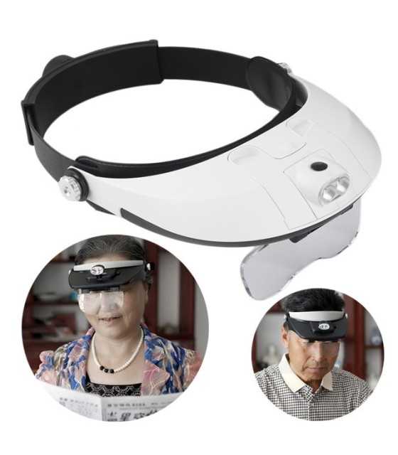 2-LED-Headband-Illuminating-Magnifier-Head-Lamp-Light-w-5-Lens-Magnifying-Loupe