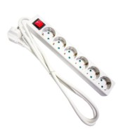 SAFETY POWER STRIP WITH ON-OFF SWITCH 6 OUTLETS 3m
