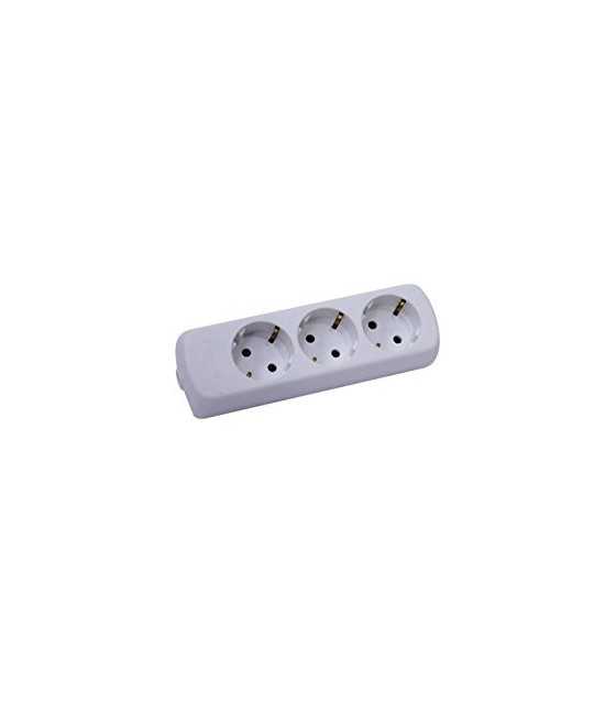 Multiple Outlet Power Strip Extension Cable 3 Slots white