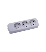 Multiple Outlet Power Strip Extension Cable 3 Slots white