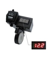 Motorcycle Dual USB Charger + Voltmeter