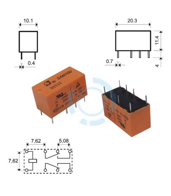 RELAY SUBMINIATURE 2P 12V DC 1A DSY2Y G/SAN