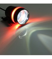 Универсален водоустойчив Black Shell U3 LED фар за мотоциклет Angel Eye