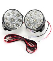 2x 9LED Car Front Fog Tail Lamp Round Daytime Driving Running Light