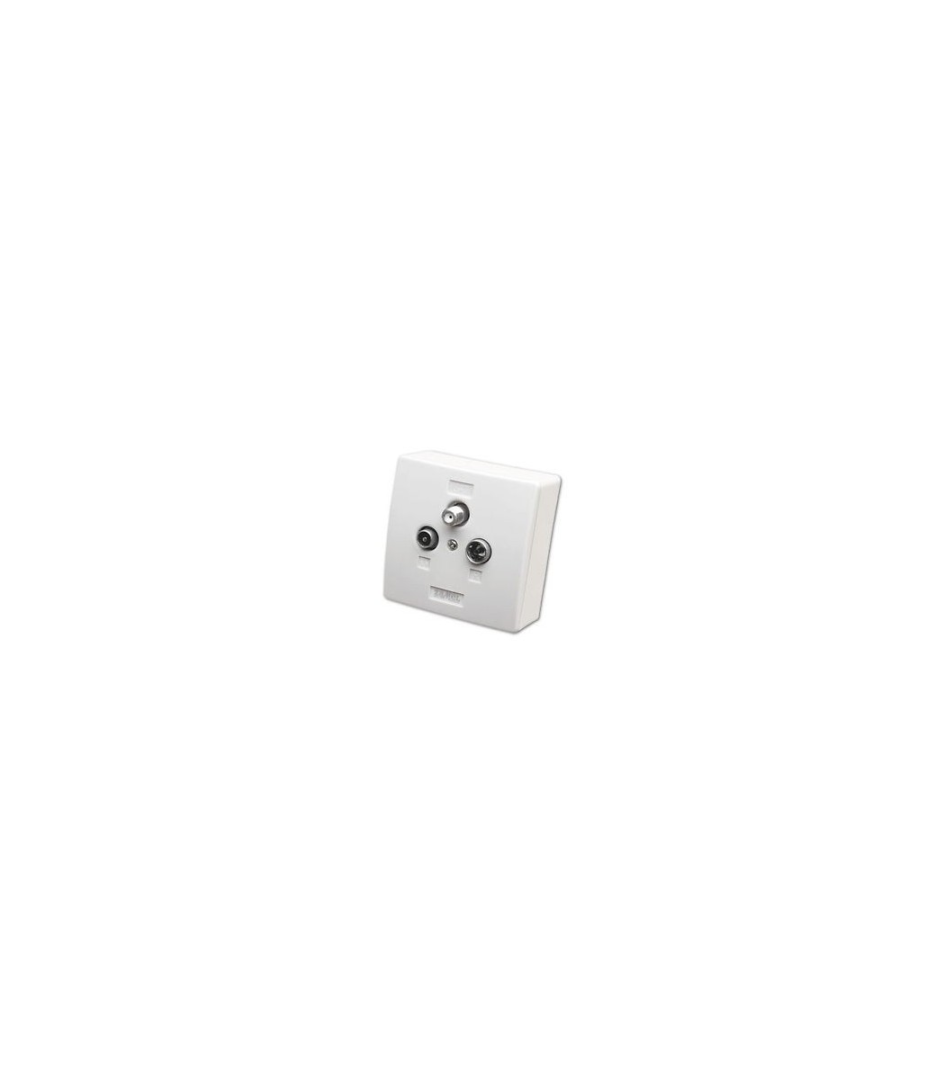 Terminal outlet surface-mounted and recessed TV, RF, SAT
