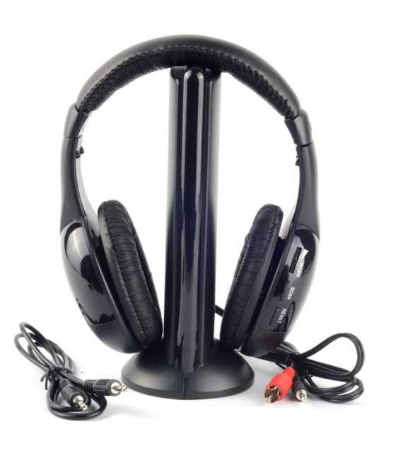 MH2001 5-in-1 Wireless Headphones +Microphone Emitter & FM Radio
