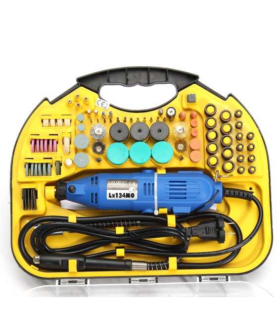 211Pcs Electric Rotary Drill Grinder Engraver Sander Polisher DIY Craft Tool Set