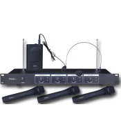 Ibiza VHF4 Wireless VHF Quad Channel Handheld & Headset Radio Microphone System