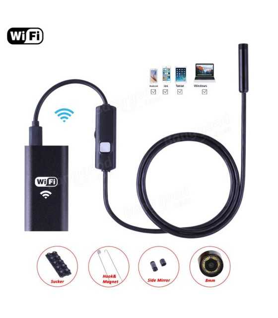 Wireless 8mm 8 LED Borescope Camera for Android PC iOS Endoscope