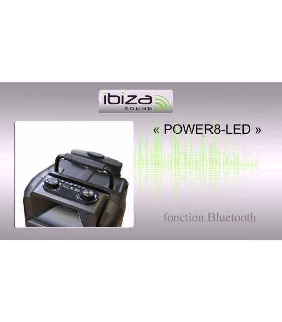 Ibiza Sound Power8 LED MKII Portable Sound System with LED Lights