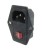 AC power socket products shaped triple socket with insurance with the green switch JR