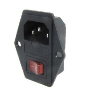 AC power socket products shaped triple socket with insurance with the green switch JR