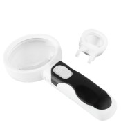 2 LED Magnifier 16x and 5x Main Lens Interchangeable Type Power Illuminated Handheld